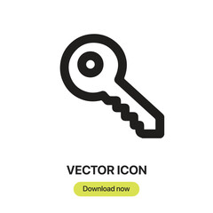 Key icon vector. Linear-style sign for mobile concept and web design. Key symbol illustration. Pixel vector graphics - Vector.	