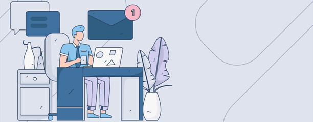 Business People Flat Vector Concept Operation Hand Drawn Illustration
