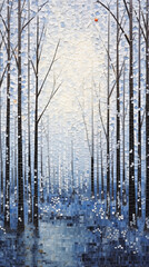 Obraz premium Snow covered trees. AI generated art illustration.