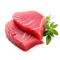 Professional food photography of Tuna, isolated on white background, Tuna isolated on white background
