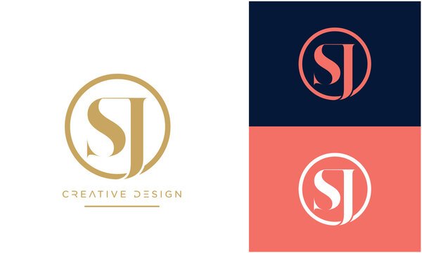 Alphabet letters icon logo SJ or JS monogram