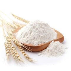 Fototapeta na wymiar Professional food photography of Barley flour, isolated on white background, Barley flour isolated on white background