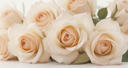 Light beige roses flower bouquet