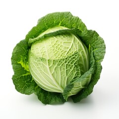 Fototapeta premium Professional food photography of Cabbage, isolated on white background, Cabbage isolated on white background