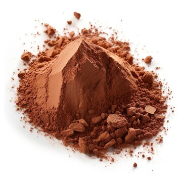 Professional food photography of Cocoa powder, isolated on white background,  Cocoa powder isolated on white background
