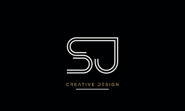 Alphabet letters icon logo SJ or JS monogram