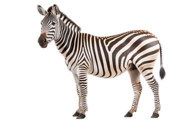 Attractive Mountain Zebra Isolated on a Transparent Background PNG.