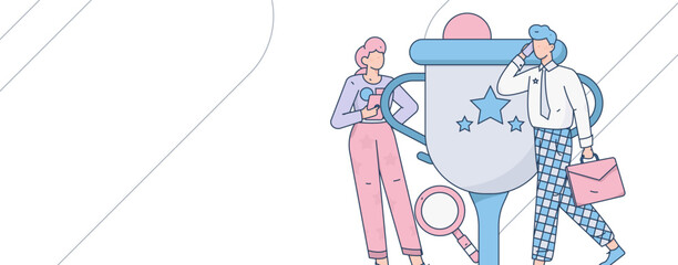 Business People Flat Vector Concept Operation Hand Drawn Illustration
