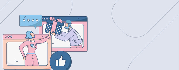 Business People Flat Vector Concept Operation Hand Drawn Illustration
