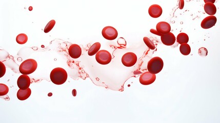 Dynamic Red Blood Cells Flowing. Generative ai