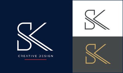SK or KS Alphabet letters logo monogram