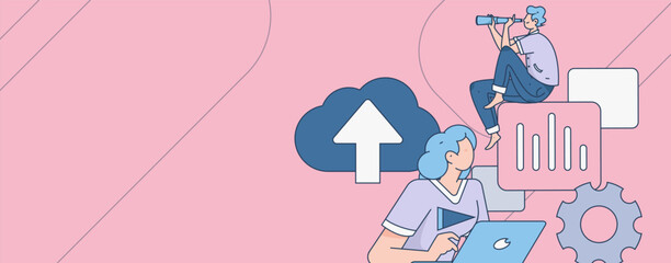 Business People Flat Vector Concept Operation Hand Drawn Illustration
