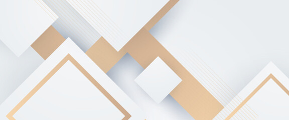 White and gold vector minimalist simple abstract geometric background
