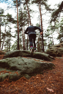 Trailrunning Woman Backcountry Forest Run