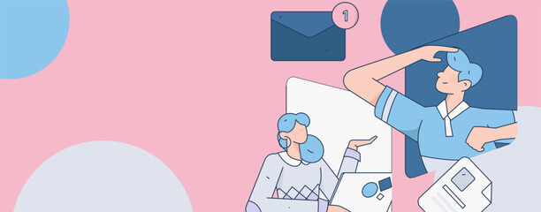 Business People Flat Vector Concept Operation Hand Drawn Illustration
