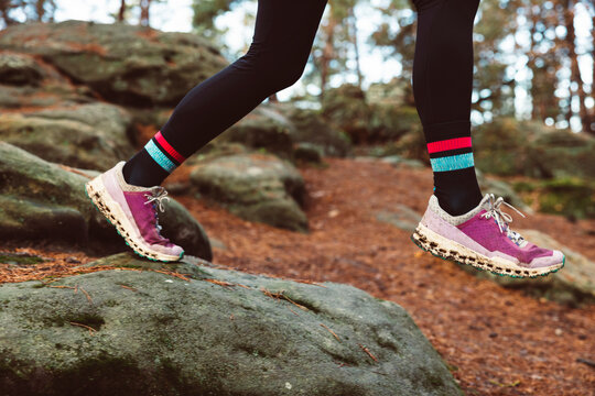 Trailrunning Woman Backcountry Forest Run