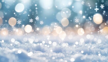 winter sparkling background with snow