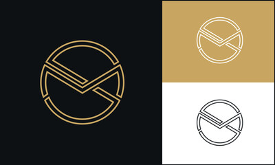 SM or MS Alphabet letters logo monogram - obrazy, fototapety, plakaty