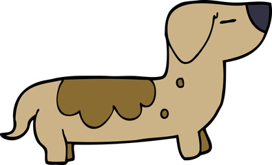 cartoon doodle sausage dog