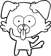 cartoon dog with tongue sticking out