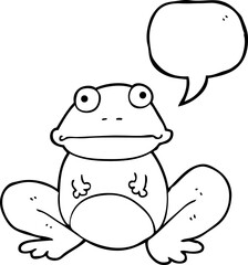 freehand drawn speech bubble cartoon frog