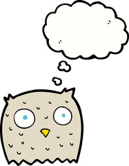 cartoon owl with thought bubble