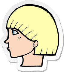 sticker of a cartoon side profile face