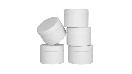 3D rendered Cosmetics Jar mock up. Packaging clear Cosmetic cream on isolated Light Grey background