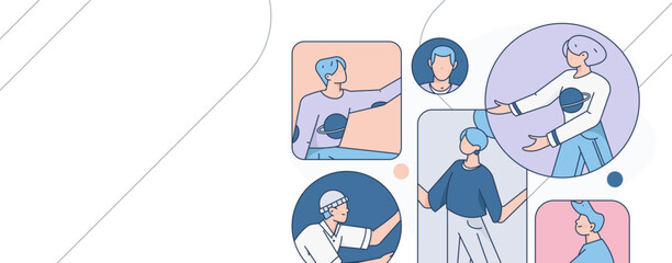 Business People Flat Vector Concept Operation Hand Drawn Illustration
