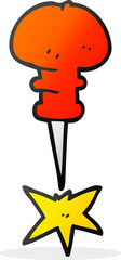 freehand drawn cartoon office tack
