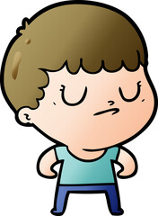 Obraz premium cartoon grumpy boy
