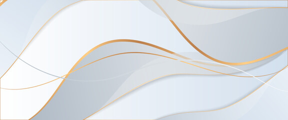 White and gold vector abstract background with simple geometric shapes Minimalist modern graphic design element cutout style concept for banner, flyer, card, or brochure cover