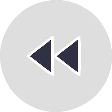 recommend clip art: flat color retro cartoon of a rewind button