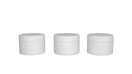 3D rendered Cosmetics Jar mock up. Packaging clear Cosmetic cream on isolated Light Grey background