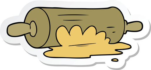 sticker of a cartoon rolling pin