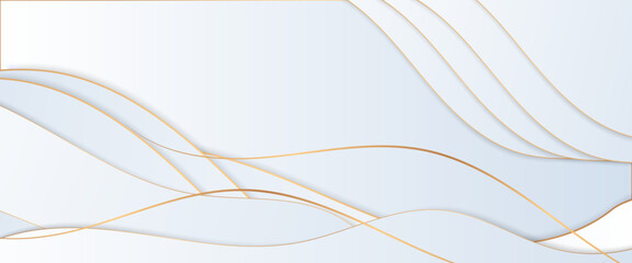 White and gold vector abstract geometrical shape modern background Minimalist modern graphic design element cutout style concept for banner, flyer, card, or brochure cover