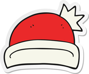 sticker of a cartoon christmas hat