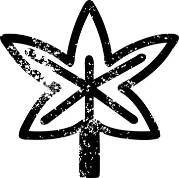 marijuana leaf distressed icon symbol