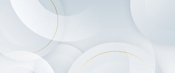 White and gold vector minimalist simple abstract geometric background Abstract modern white background paper cut style with golden line Luxury concept.