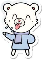 sticker of a rude cartoon bear