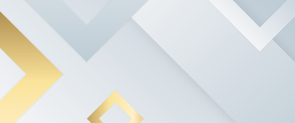 White and gold vector modern abstract background with shapes