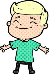 Obraz premium happy cartoon man with open arms