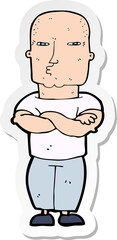 sticker of a cartoon tough guy