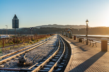 Fototapeta na wymiar Steam Trains around Porthmadog North wales in winter