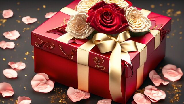 valentain's day rose and gift