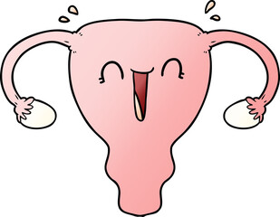 cartoon happy uterus