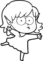 cartoon elf girl staring