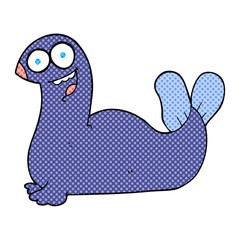 freehand drawn cartoon seal