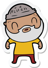 sticker of a cartoon bearded man