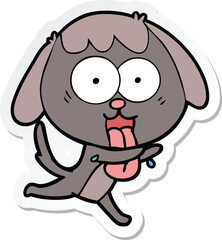 Obraz premium sticker of a cute cartoon dog
